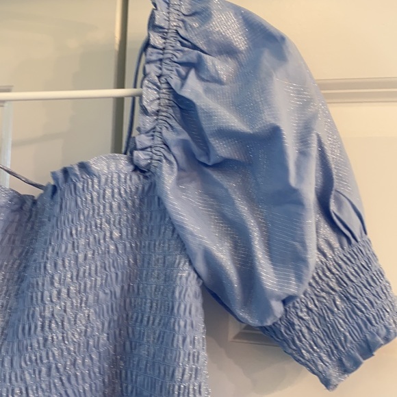 Light Blue Glitter Check Athena Nap Dress - Picture 2 of 4